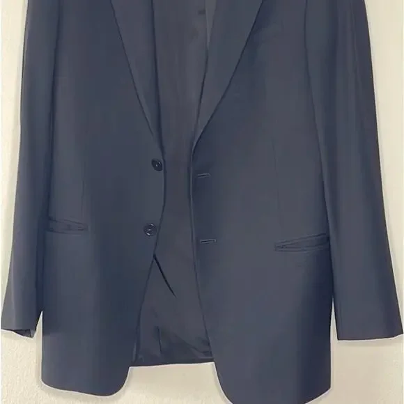 ARMANI COLLEZIONI MEN'S SINGLE BREASTEDBLACKWOOL BLAZERSIZE 40R